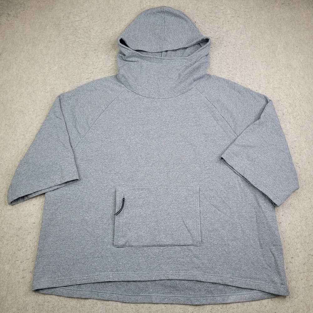 Lucy Poncho Hoodie Womens 5XL Gray Pullover Short‎ Sleeve Zip Pocket